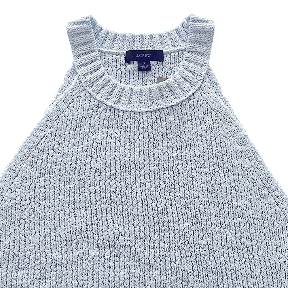 J. Crew High-Neck Textured Pointelle Sweater-Tank - Picture 3 of 11
